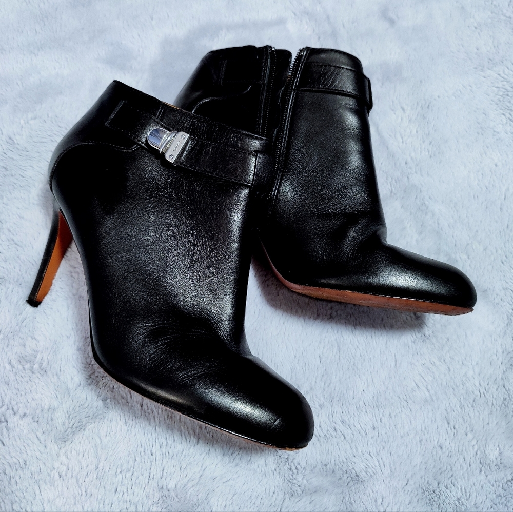 Coach leather stiletto booties